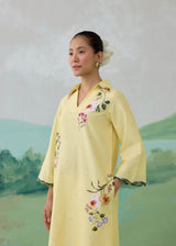AUREA LONG KURTA WITH PANTS - BUTTER YELLOW
