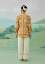 ARIA GRID SHIRT - WARM OCHRE