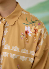 ARIA GRID SHIRT - WARM OCHRE