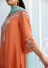 NAAZ KURTA SET - BURNT ORANGE