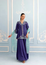 NAZM SHARARA SET - DEEP INDIGO
