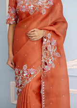 AARZOO SAREE - BURNT ORANGE