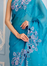 AARZOO SAREE - CERULEAN BLUE