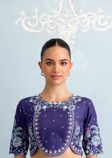 AARZOO SAREE AND RUH BLOUSE SET - DEEP INDIGO