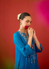 NURA KURTA SET - CERULEAN BLUE