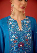 NURA KURTA SET - CERULEAN BLUE
