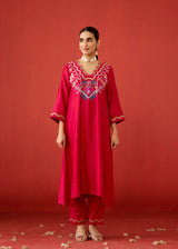 ZOYA KURTA SET - RED