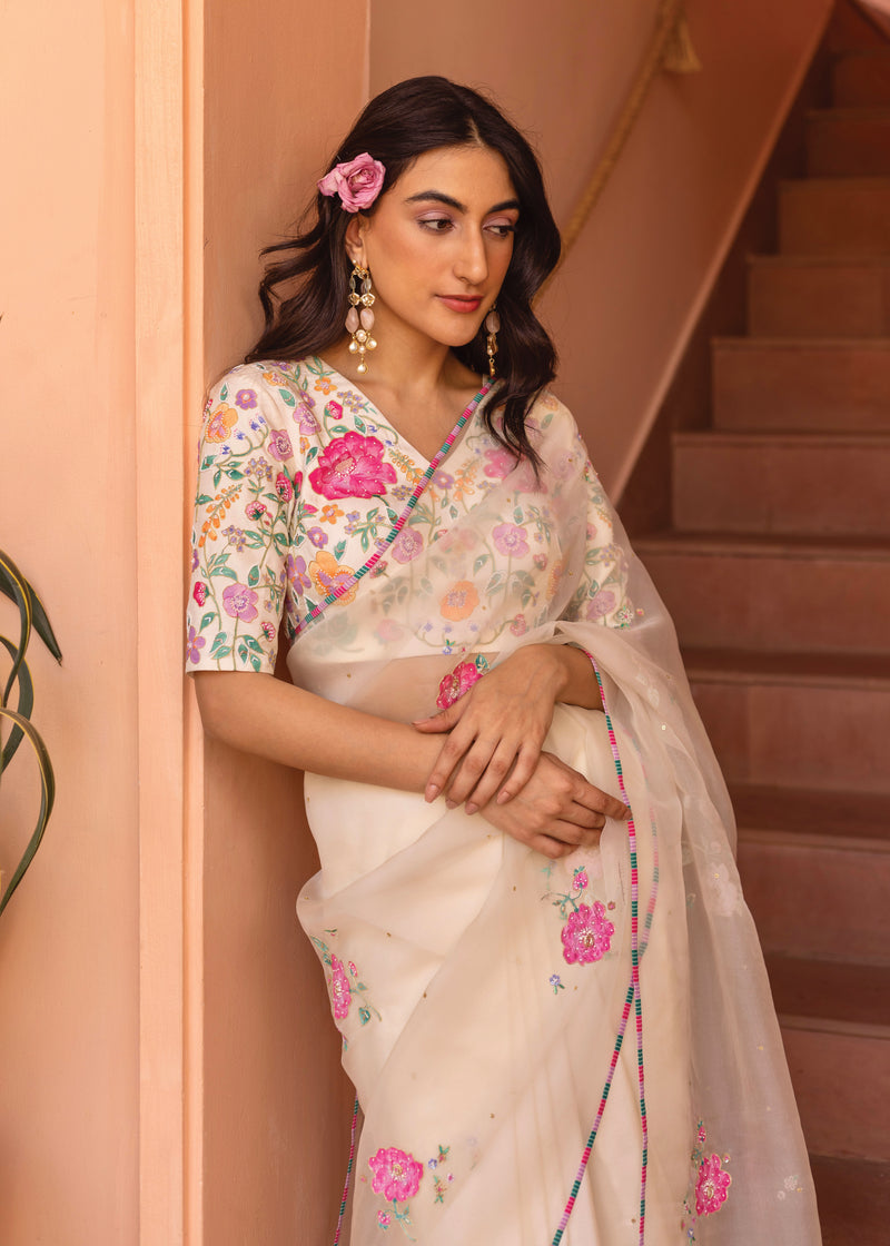 Ivy Saree - Cream