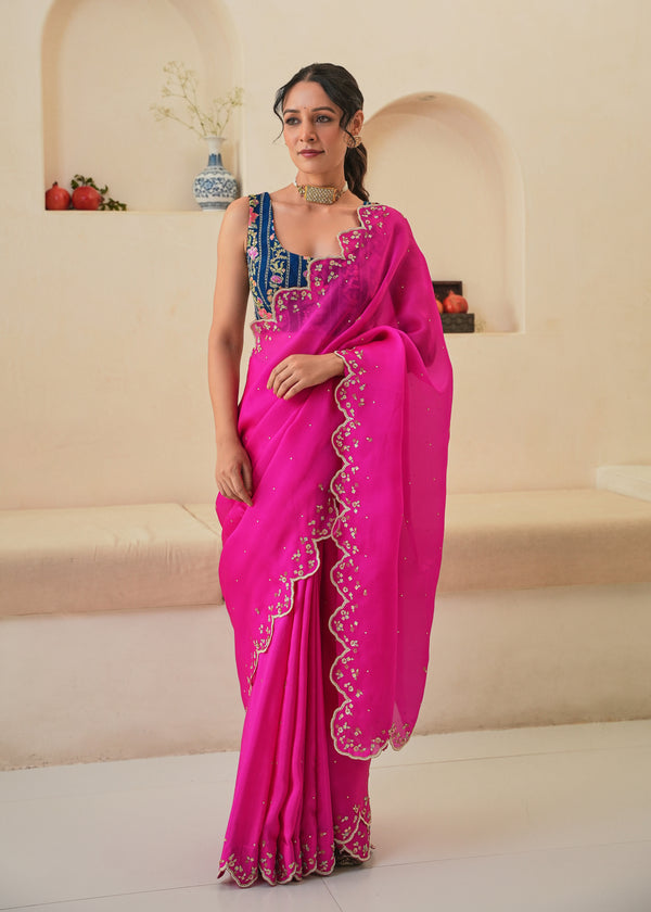 Nargis Saree Nima Blouse - Magenta