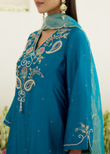 KAYA KURTA SET -PEACOCK BLUE