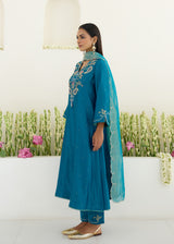 KAYA KURTA SET -PEACOCK BLUE