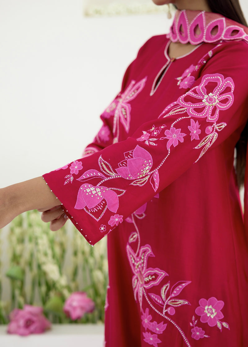 NELLI KURTA SET - VERMILION RED