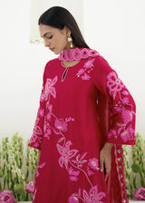 NELLI KURTA SET - VERMILION RED