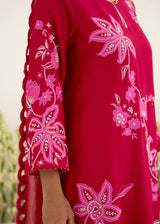 NELLI KURTA SET - VERMILION RED