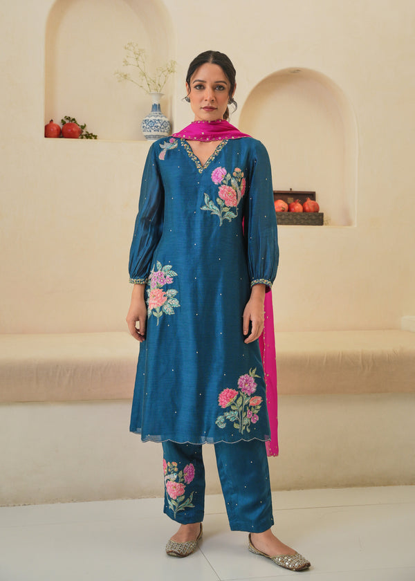 Jehan Kurta Set - Pebble Black