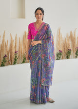 Fiza Tissue Saree - Purple