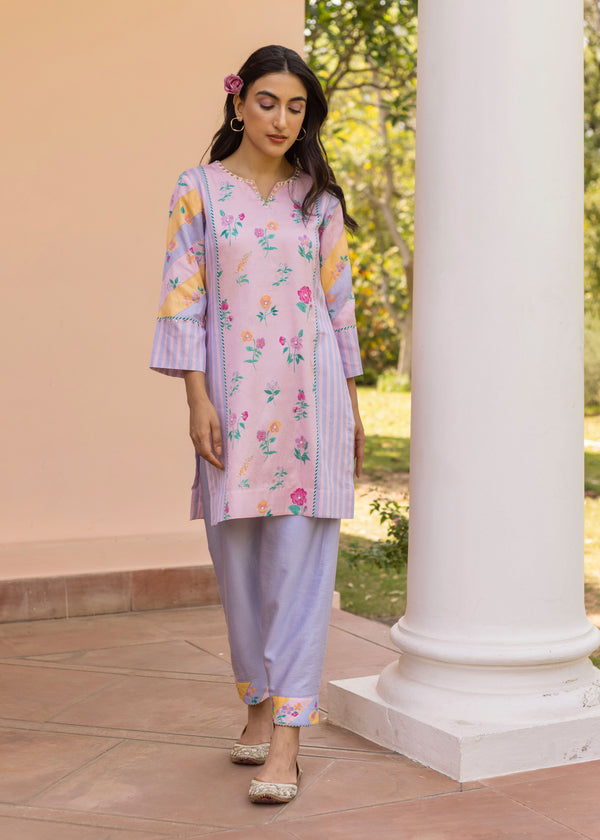 Iris Co-ord Set - Powder Blue - Soft Pink