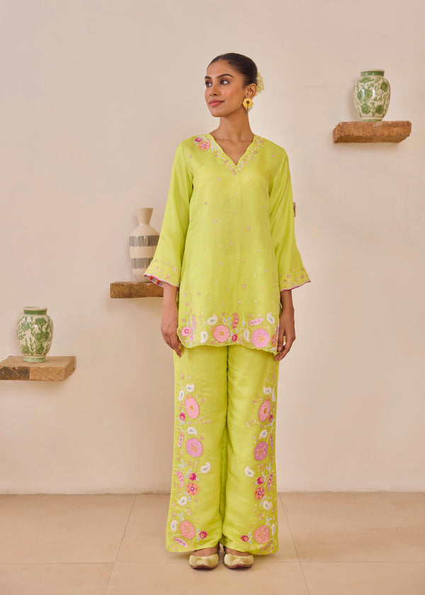 LIZA CO-ORD SET - PEAR GREEN