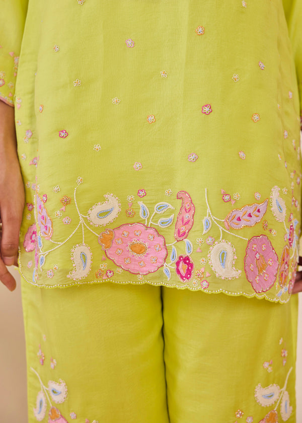 LIZA CO-ORD SET - PEAR GREEN