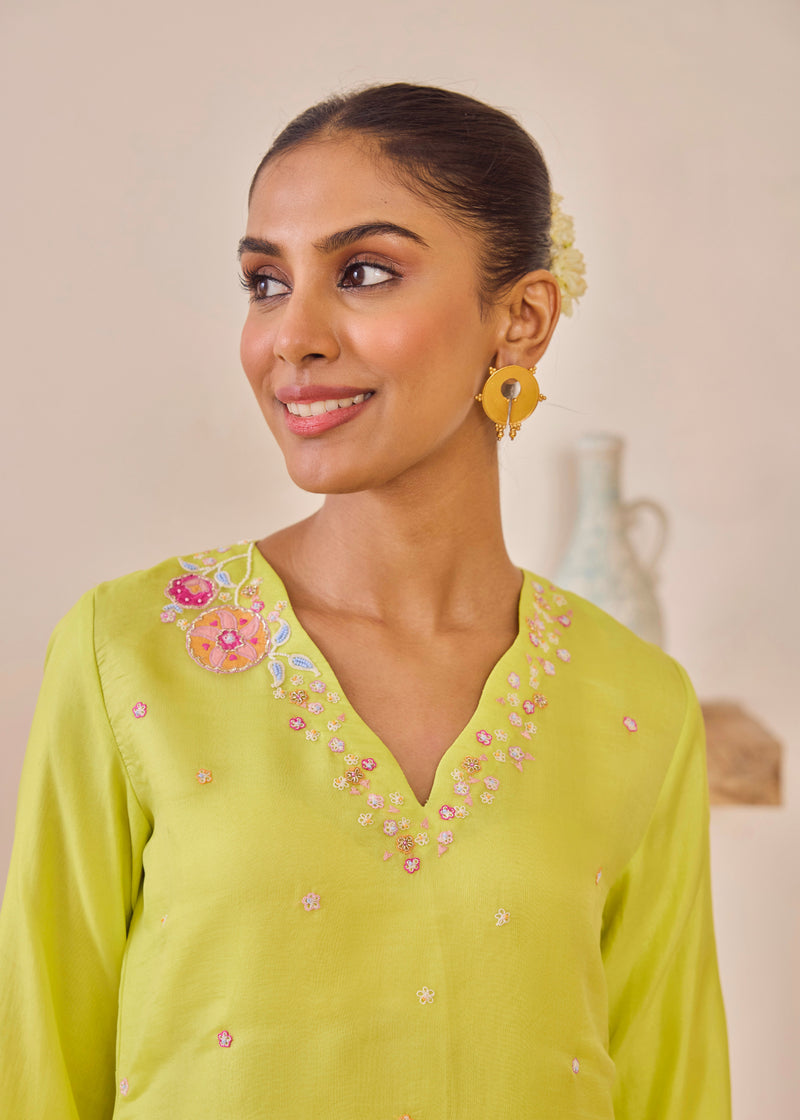 LIZA CO-ORD SET - PEAR GREEN