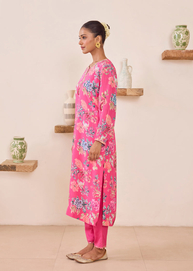 FIZA KURTA SET WITH DUPATTA - PINK