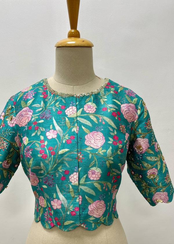 GULAB BLOUSE - TEAL BLUE