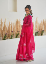 Dolly Singh in our Ivy saree Seri Sleeveless Blouse - Red