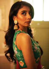 Dolly Singh in our Ivy saree Seri Sleeveless Blouse - Red