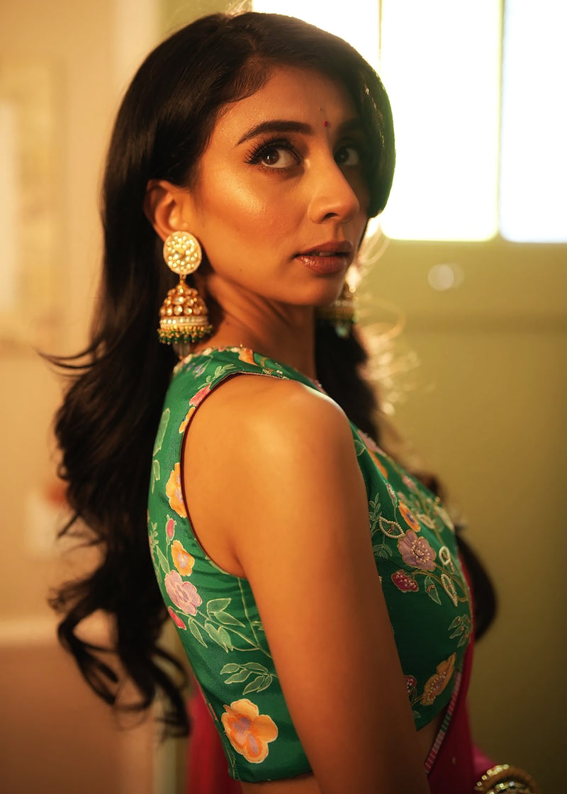 Dolly Singh in our Ivy saree Seri Sleeveless Blouse - Red
