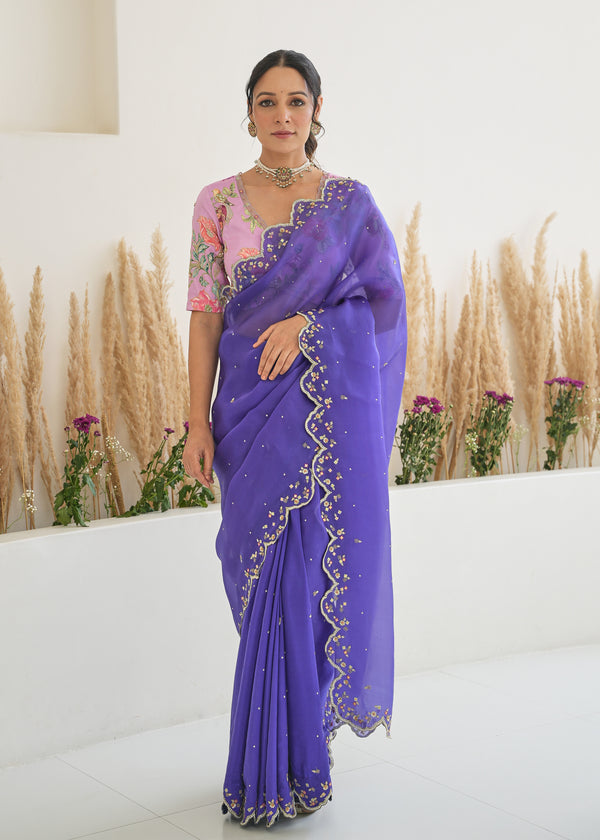 Nargis Saree Fiza Blouse - Royal Purple