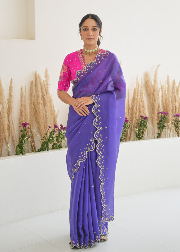 Nargis Saree Feeha Blouse - Royal Purple