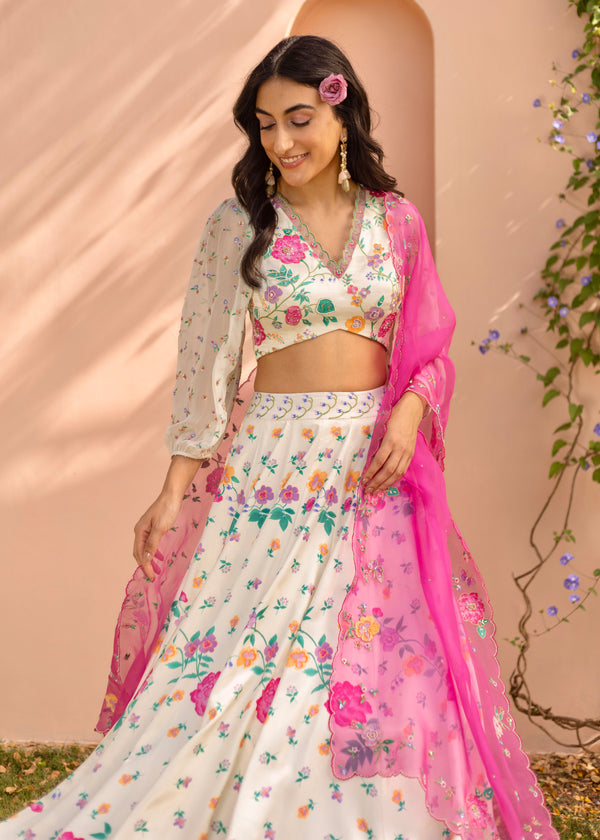 Maya Lehenga Set - Cream