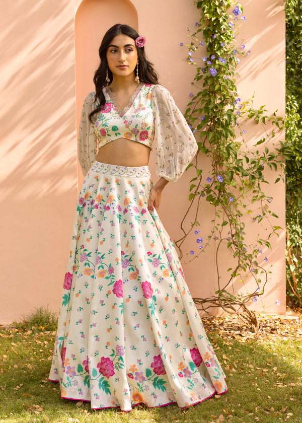 Maya Lehenga Set - Cream