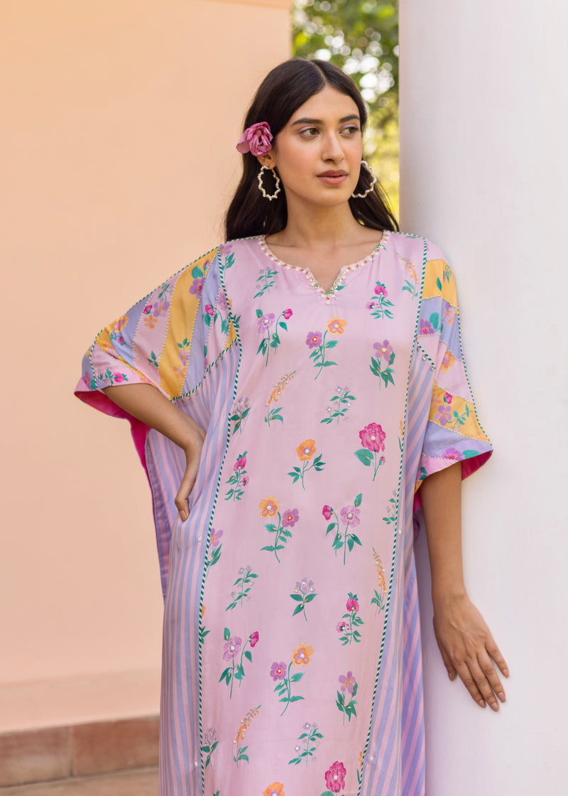 Iris Kaftan - Powder Blue - Soft Pink