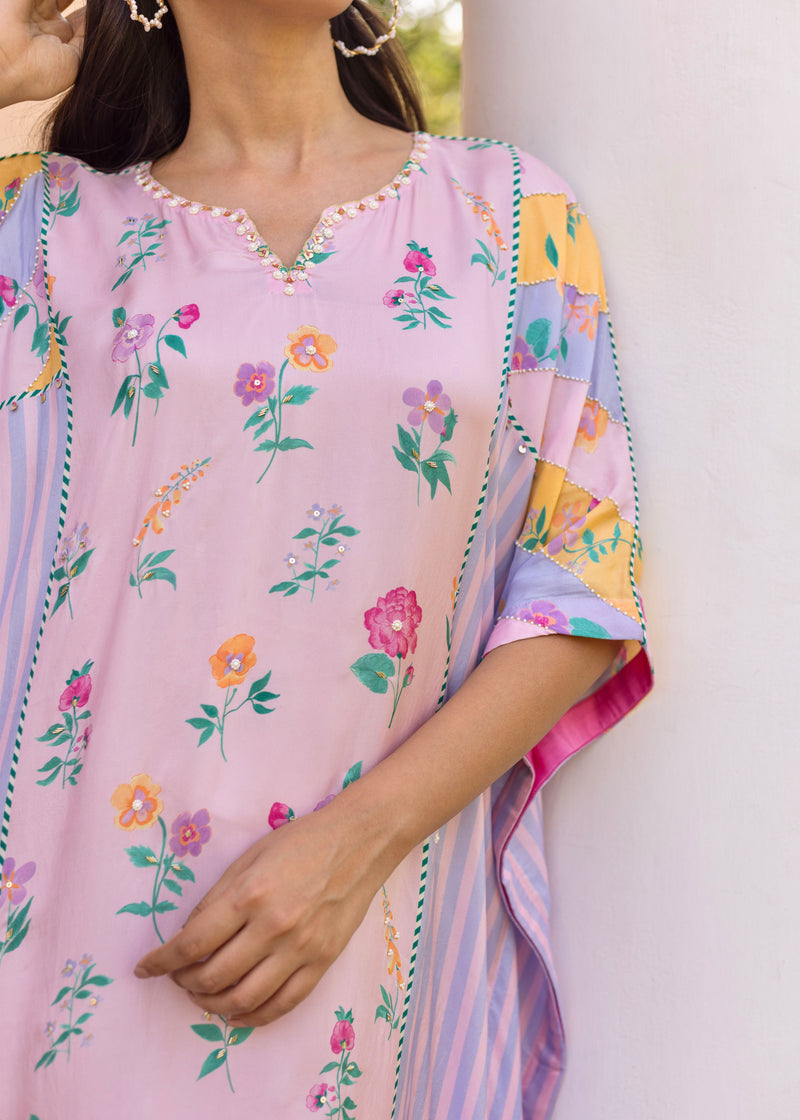 Iris Kaftan - Powder Blue - Soft Pink