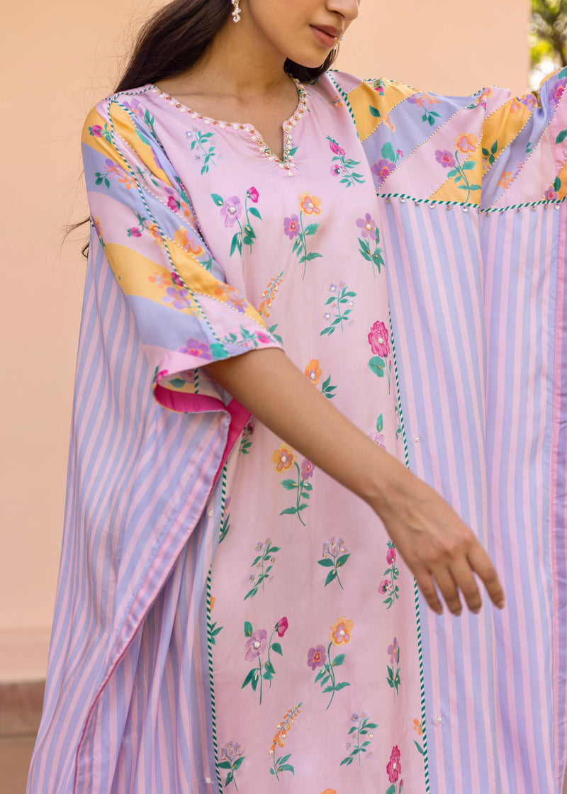 Iris Kaftan - Powder Blue - Soft Pink