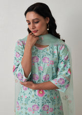 HANNA KHAN IN OUR Sia Kurta Set - Sage Green