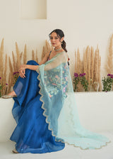 Fiza Sharara Set - Pebble Blue