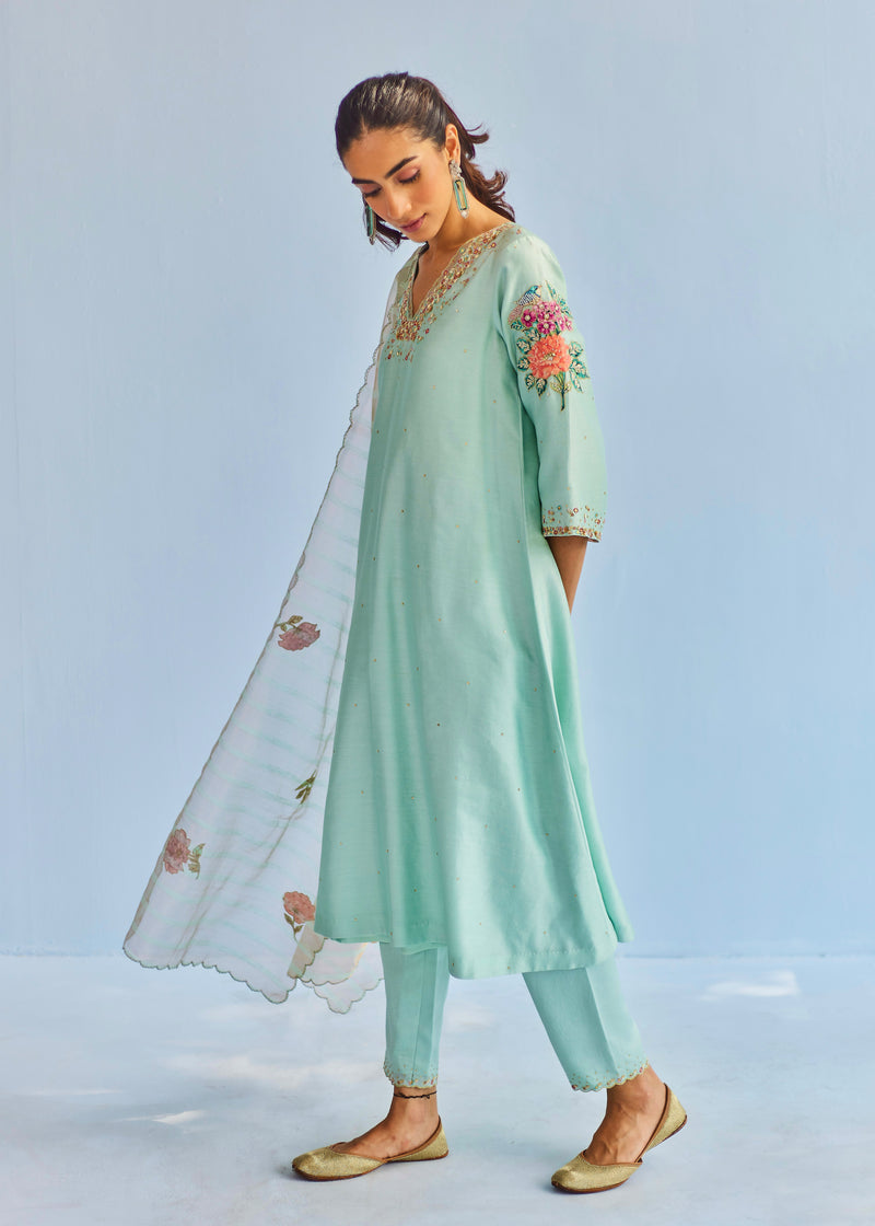 AISHA KURTA SET - SAGE GREEN