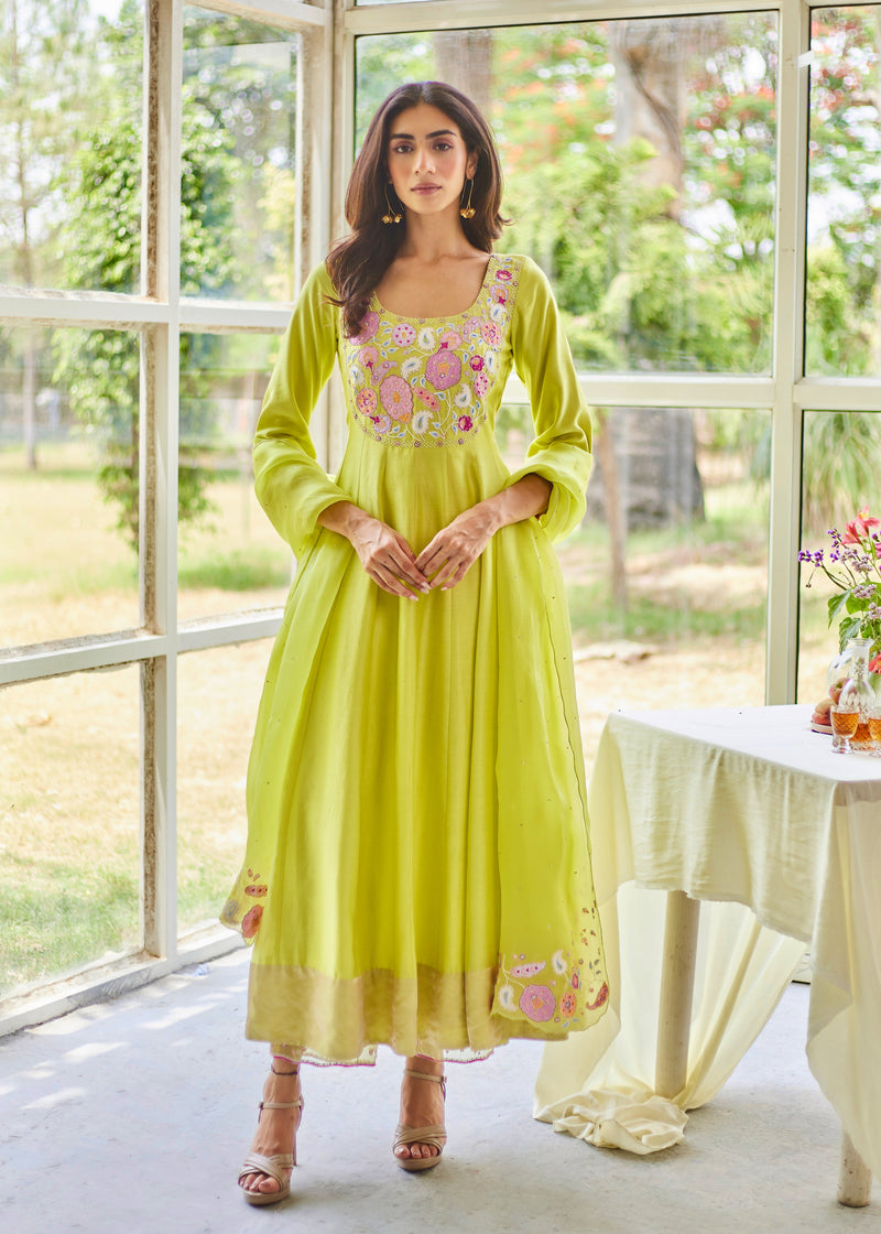 AELIA ANARKALI SET - PEAR GREEN