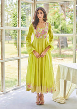AELIA ANARKALI SET - PEAR GREEN
