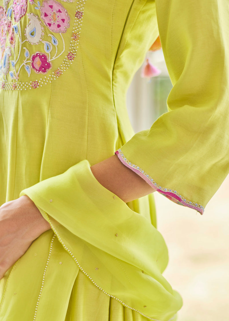 AELIA ANARKALI SET - PEAR GREEN