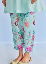 Jehan Gathered Kurta Set - Sage Green