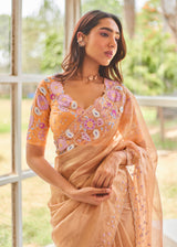 Priyamani in our Asra Saree Gisele Blouse Set - Peach Gold