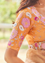 Priyamani in our Asra Saree Gisele Blouse Set - Peach Gold