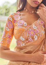 Priyamani in our Asra Saree Gisele Blouse Set - Peach Gold