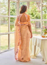 Priyamani in our Asra Saree Gisele Blouse Set - Peach Gold