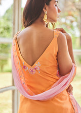 Urmi Daga in our Zyra Sharara Set - Tangerine Orange
