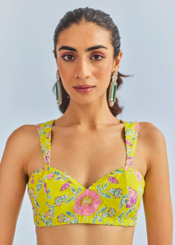 SIA SLEEVELESS BLOUSE - LIME YELLOW