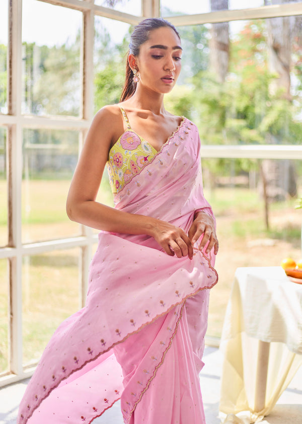 NAIMA SAREE - LIGHT PINK